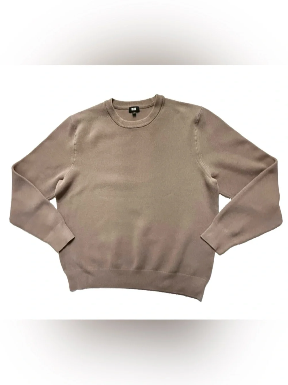 UNIQLO Sweater Men’s Large Brown Crew Neck Cotton Blend Pullover